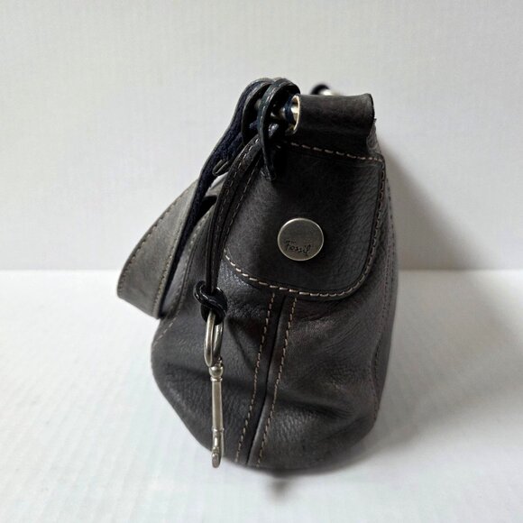 Fossil Purse Gray Blue Leather Hobo Boho Shoulder Bag PATINA FADE - Picture 5 of 16